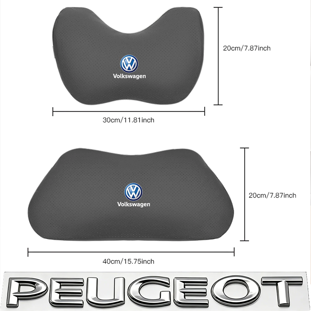 Car Seat Safety Headrest Pad Auto Emblem Neck Pillow For VW Golf T‑Roc Tiguan Polo ID.4 ID.7 Passat T‑Cross Taigo Atlas Beetle - view 2