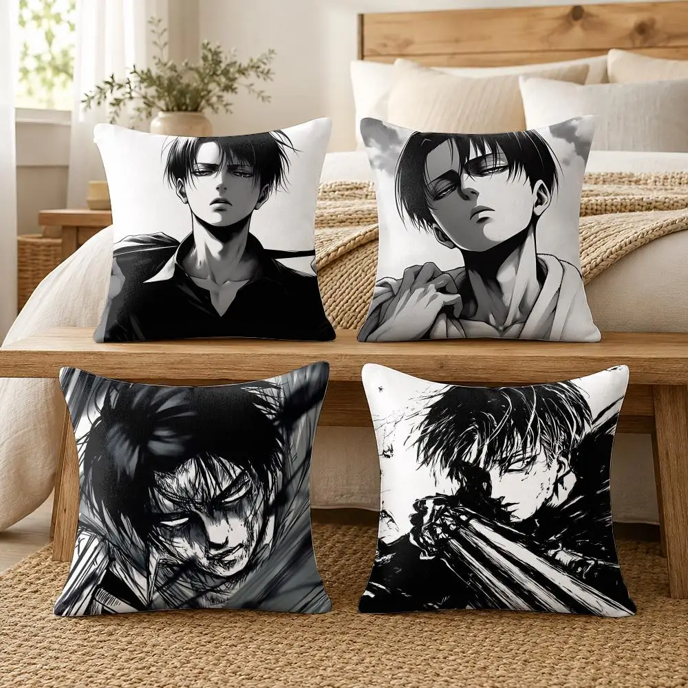 A-attack on Titan L-levi Ackerman Cushion Cover Soft Short Plush Pillow Cover Smooth Cozy Texture Cushion Case Home Decor