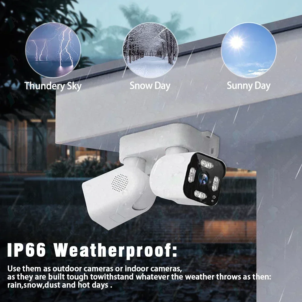 10MP Dual Lens Dual Screen WiFi IP Camera 5MP 10X Zoom PTZ Camera Outdoor Color Night Auto Tracking CCTV Surveillance Camera