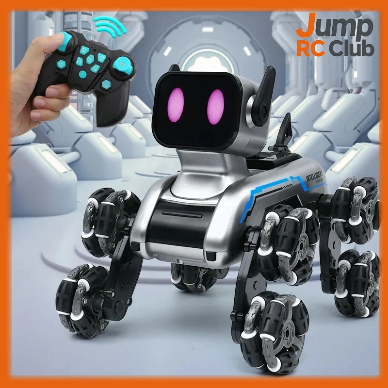 

Детский игрушечный умный радиоуправляемый робот-собака, 8-колесный трюк, автомобиль с дистанционным управлением для мальчиков, подарок на день рождения, электрический игрушечный автомобиль для детей 3-6 лет
