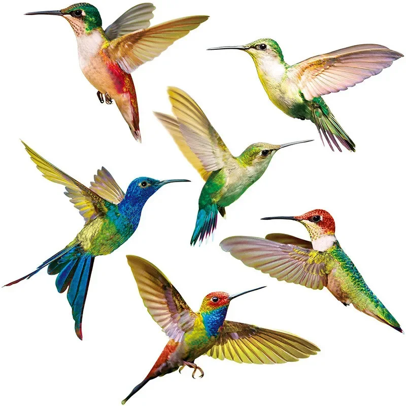 6Pcs/SET Anticollision Electrostatic Glass Film Hummingbird Window Sticker Cling