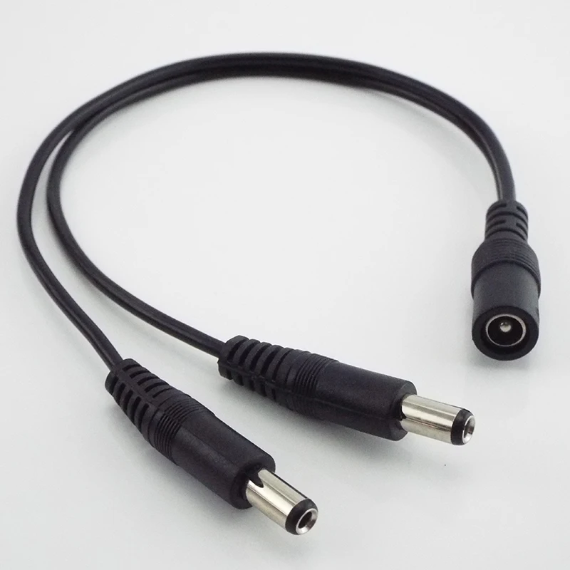 DC 1 Female to 2 Male Power Splitter Cable 2.1*5.5mm for CCTV Camera Security DVR Accessories LED Light Strip C3