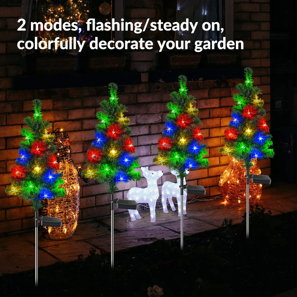 Solar Christmas Tree Lights Outdoor Waterproof LED Garden Garden Lawn Landscape Festive Decorative Floor Lights