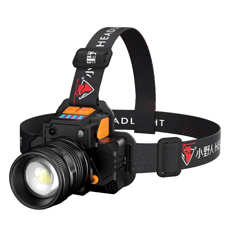 Rechargeable Headlamp High Lumen Bright Head Lamp with Zoom LED Headlight 4 Modes Outdoor Waterproof Head Flashlight Head Light