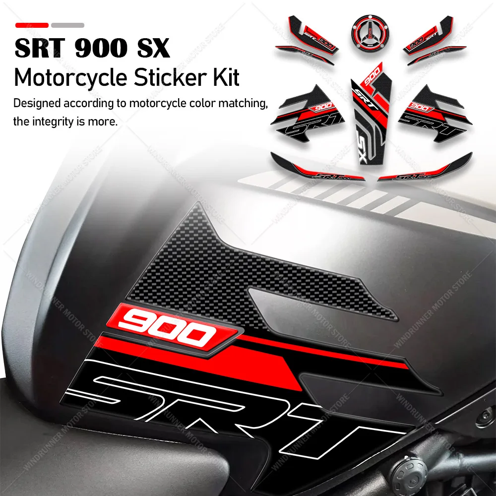 

For SRT 900 SX Motorcycle Accessories 3D Gel Tank pad Protector Decal Stickers Kit 3D Epoxy Resin Waterproof Sticker