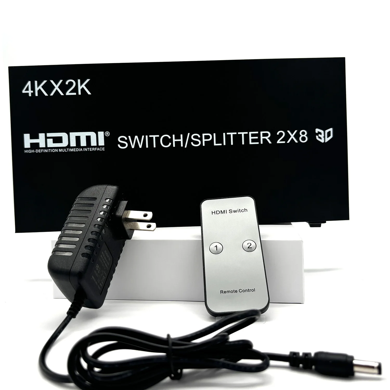 4K 60Hz 3D 2x8 HDMI Switch Screen Splitter 2 in 8 Out Video Distributor Converter 8 Channel TV Monitor Projector Display Adapter