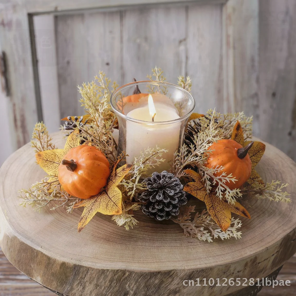 

Thanksgiving Harvest Festival Pumpkin Pine Aromatherapy Candle Ornaments White Orange Model Cross-border Party Decorations