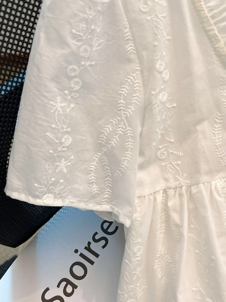 Ele ort Sve irt femmes été 2025 nouveau Design ample Buxom haut bouton détail bois ain coréen Sle trajet