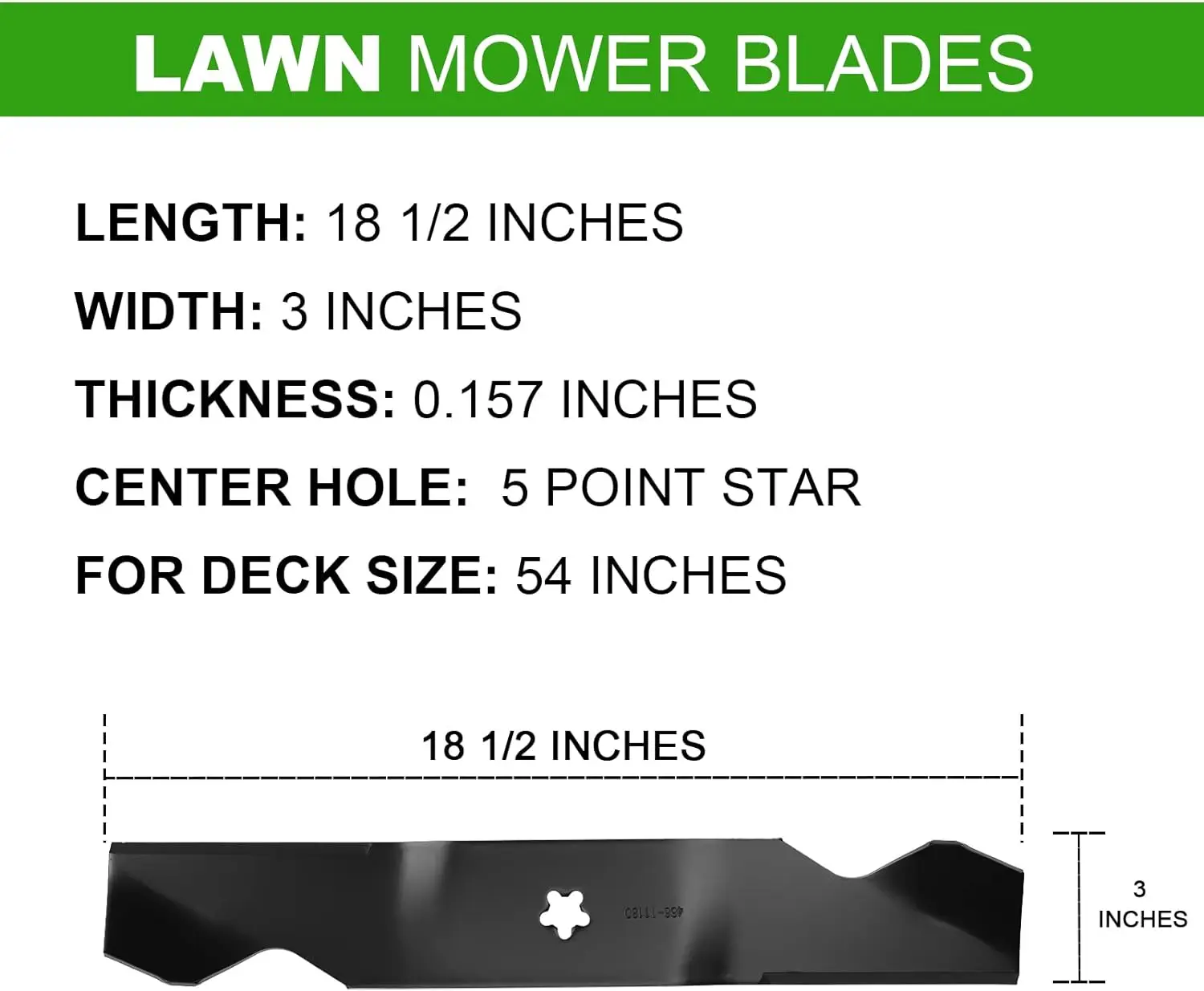 3 PCS Lawn Mower Hi Lift Blades Set for Husqvarna 532187254 532187256 539112053 Ariens 21546235 AYP 187254 187256 33954