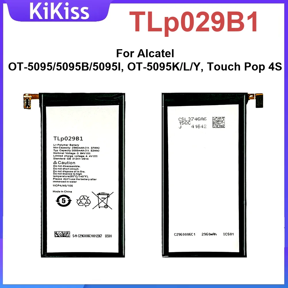 

Аккумулятор Tlp029b1 2960 мАч для Alcatel Ot-5095 5095B 5 5095I, Ot-5095K L Y Touch Pop 4S