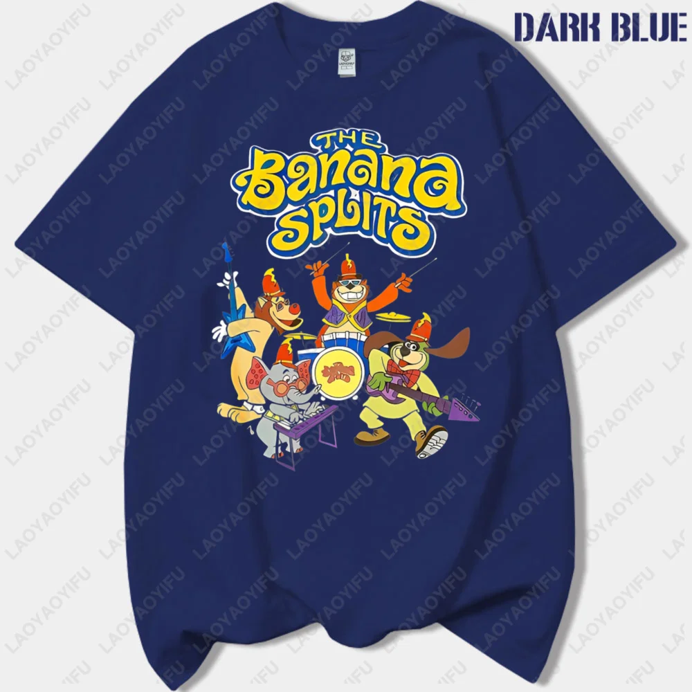 The Banana Splits Cartoon Characters T-Shirt Vintage  60s Classic Cartoon Unisex Casual Top For Animation Fans Theme Party