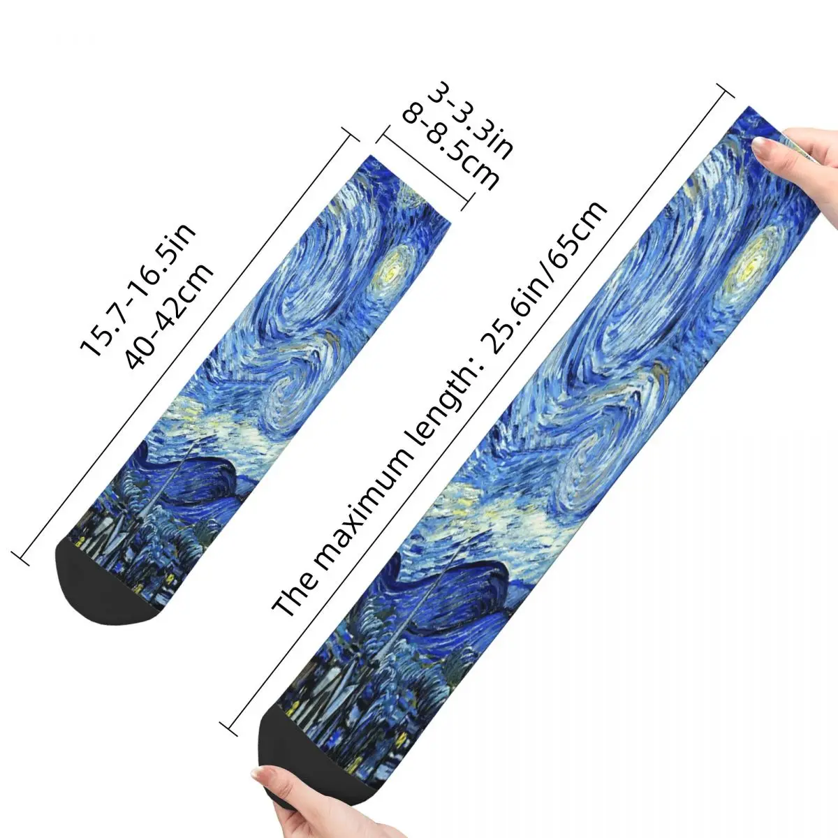 The Starry Night Van Gogh Oil Painting Art Socks Male Mens Women Winter Stockings Harajuku