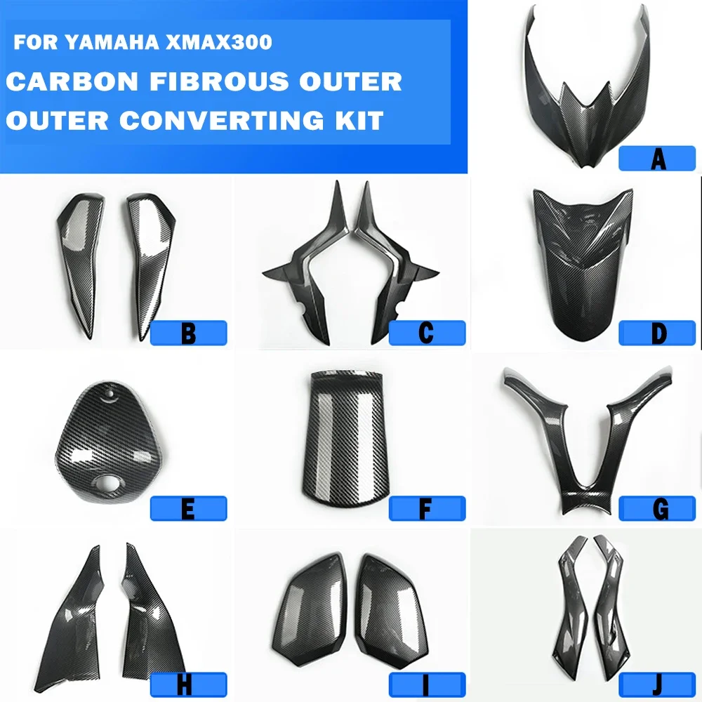 XMAX 300 Accessories Motorcycle Carbon Fiber Trim Parts For Yamaha XMAX300 Xmax 300 Carbon Fiber Stripe Shell Kit2017-2022