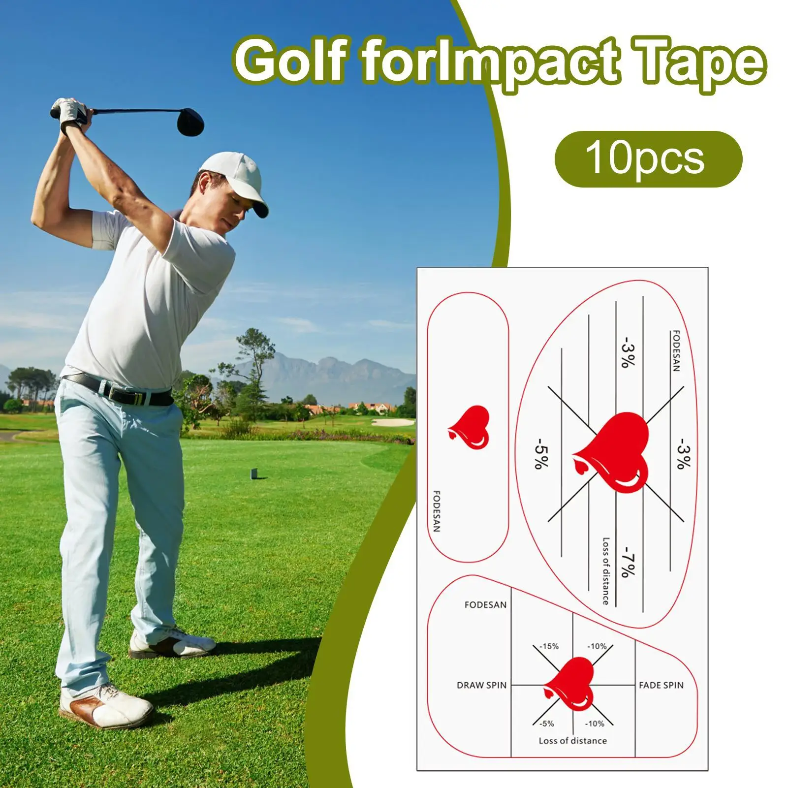 Golf Putting Sticker 10 Sheets Hitting Guides Golf Club Batting Labels For Women Athlete Swinging Indoor Outdoor Sports