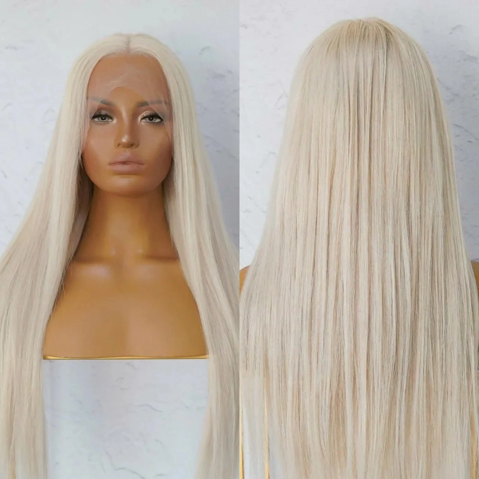 Perruque Lace Front Wig synthétique longue et lisse, couleur vert foncé, 13 tage, perruque en fibre thermique pour femmes