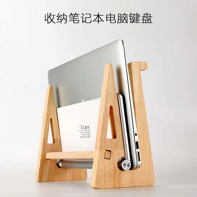 Soild Wood Laptop Stand Custom Desktop Height Increase Bracket Suspended Wooden Base Vertical Storage Heat Dissipation Base Gift