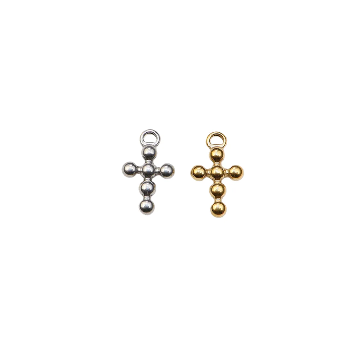 5pcs 12*19mm Cast Stainless Steel Cross Fashion Jewelry Accessory Charms DIY Handcraft PVD Vacuum Plate Waterproof Antiallergic view 4