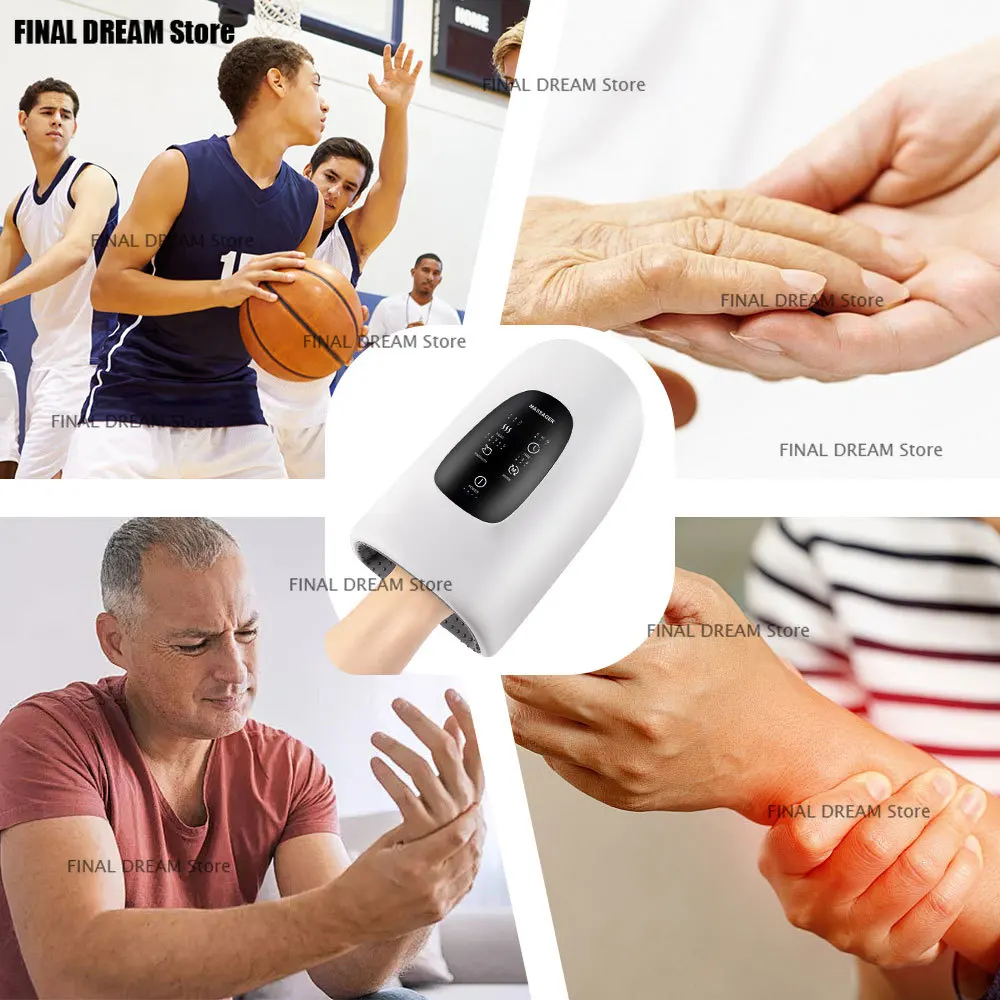 Wireless Electric Hand Massager Air Compression Hot Compress Palm Acupoint Massager Finger Arthritis Numbness Muscle Relaxation