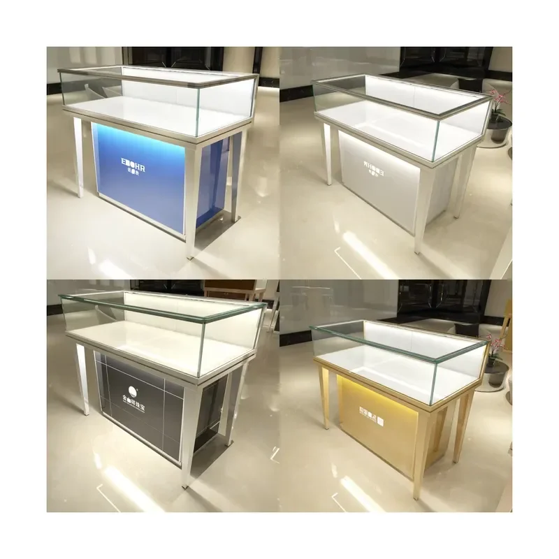High End Modern 2024 Mirror Round Shop Counter Used Led Light Jewelry Cabinet showcase Store for Sale Storing and Display