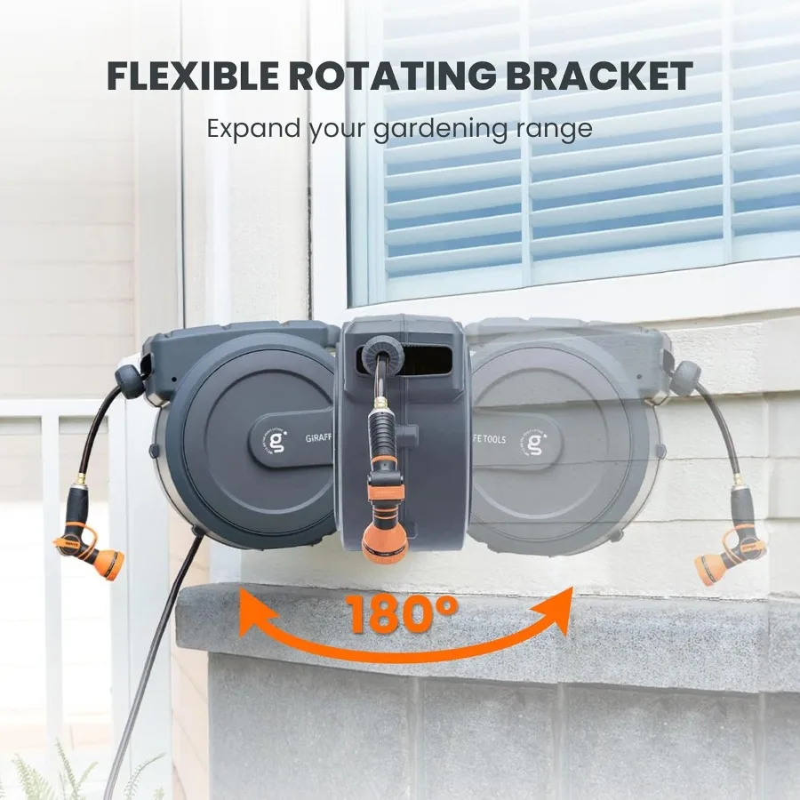 AW30 حديقة خرطوم بكرة قابل للسحب 1 2x100 قدم الحائط خرطوم المياه بكرة التلقائي الترجيع أي طول قفل لساحة خارجية P
