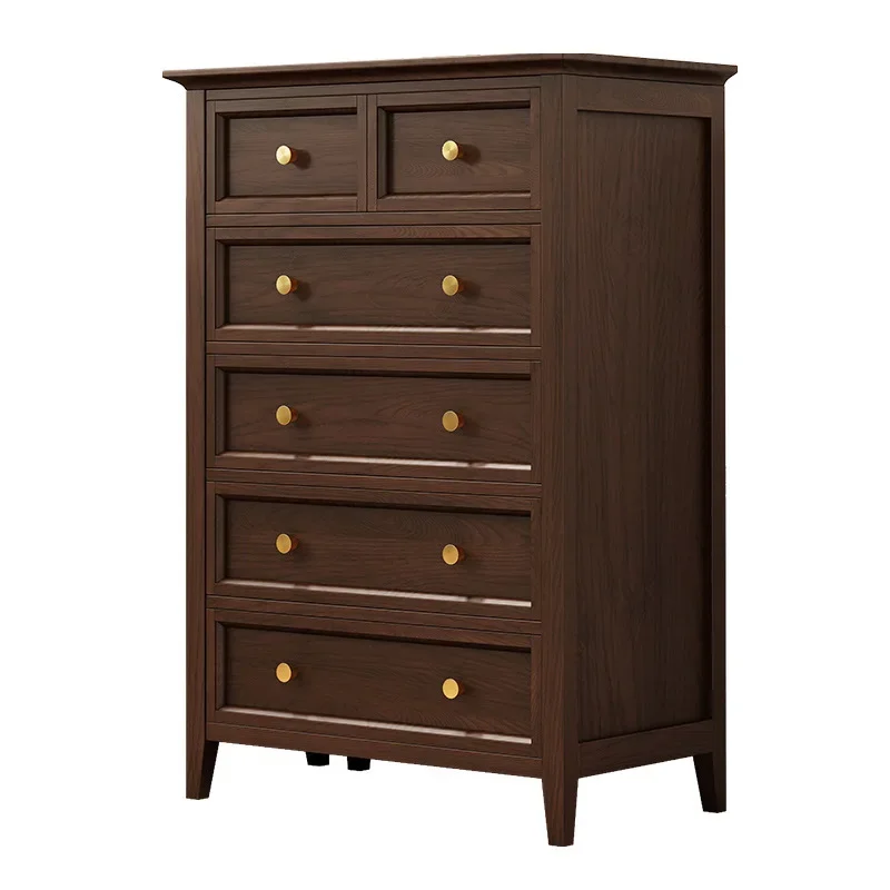 

American chest ash wood, solid wood five or six chest entrance dining side wine cabinet, bedroom