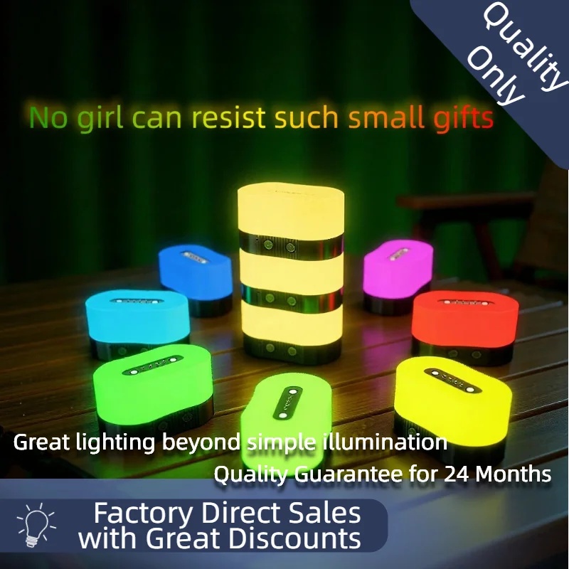 Magnetic Charging Desk Lamp,RGB Color Changing Night Light,Creative Portable Table Lamp for Outdoor Stall Camping Bedroom Home G