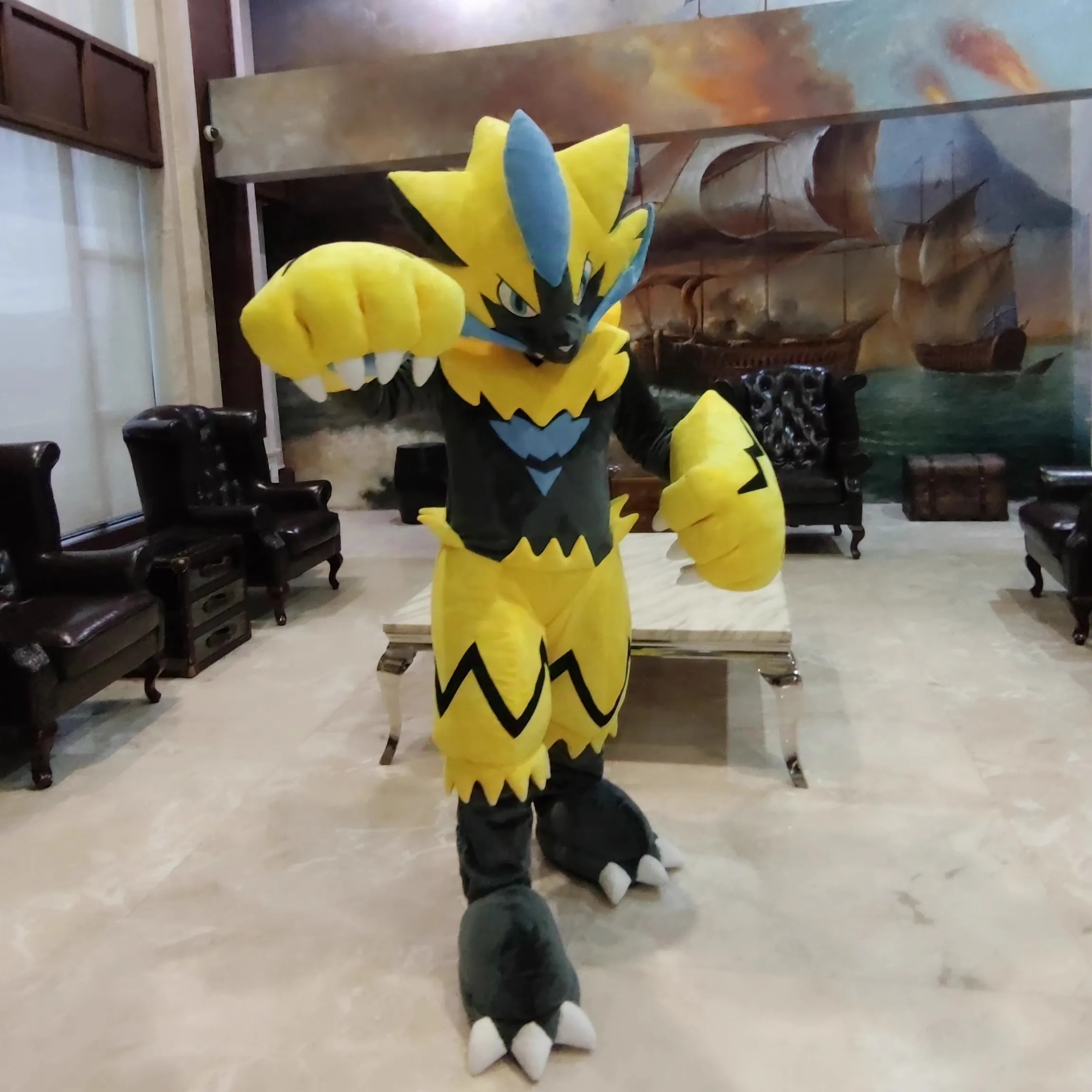 Japanese anime Pokemon Zeraora doll 180CM clothing set plush toy customization  Custom design plush toy mascot