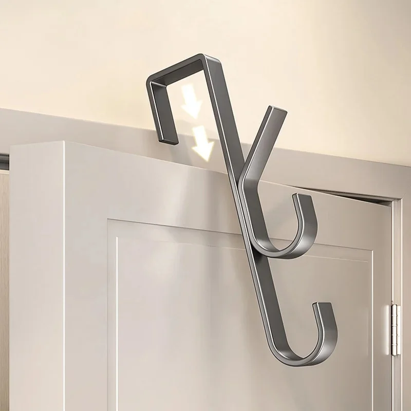 Easy Installation Strong Metal Door Hook Coat Rack Space Saving Design For Clothes Hats Bags Bedroom