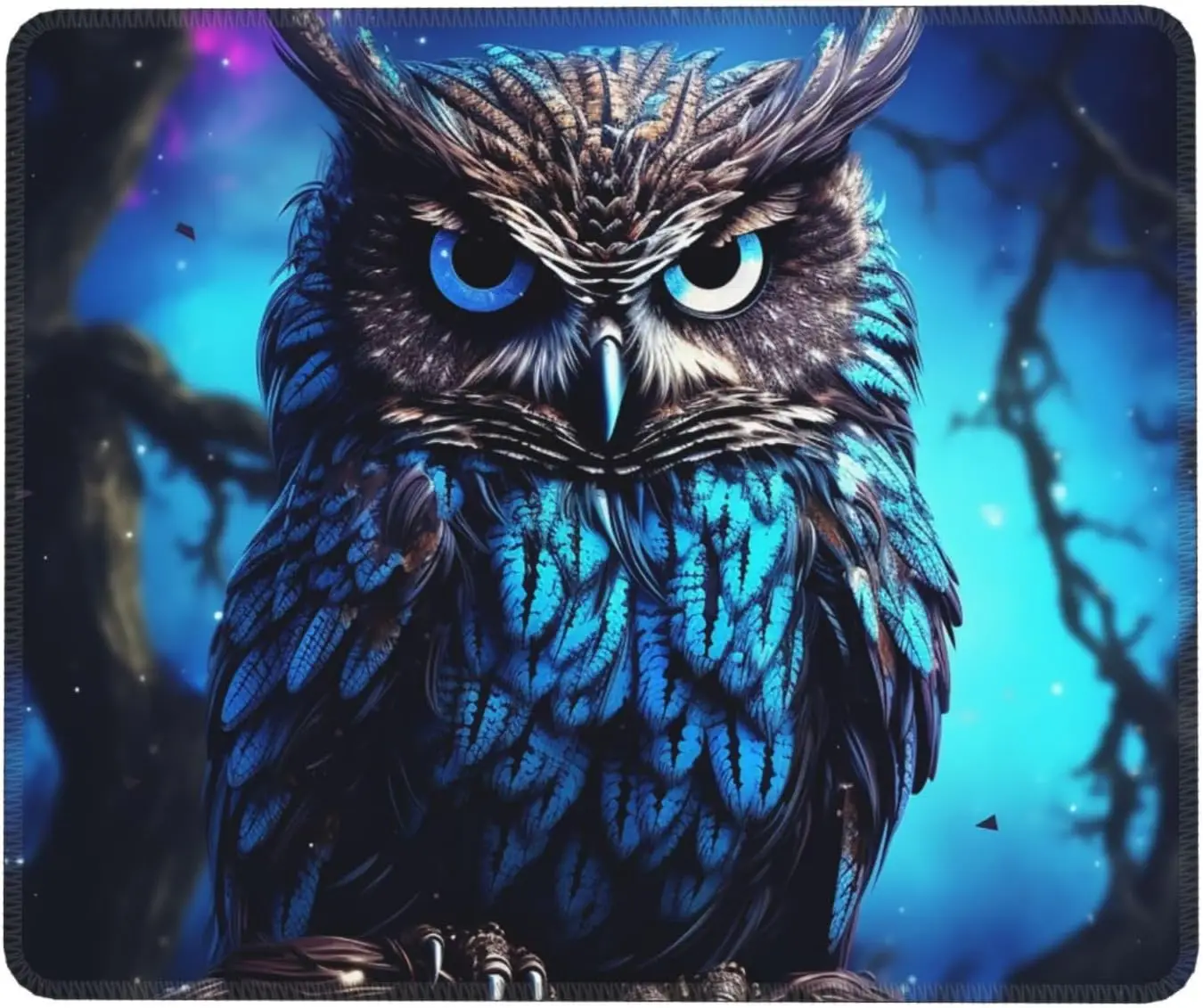 

Blue owl mouse pad rubber anti-slip computer game accessory is suitable for players and office use with high-definition printing