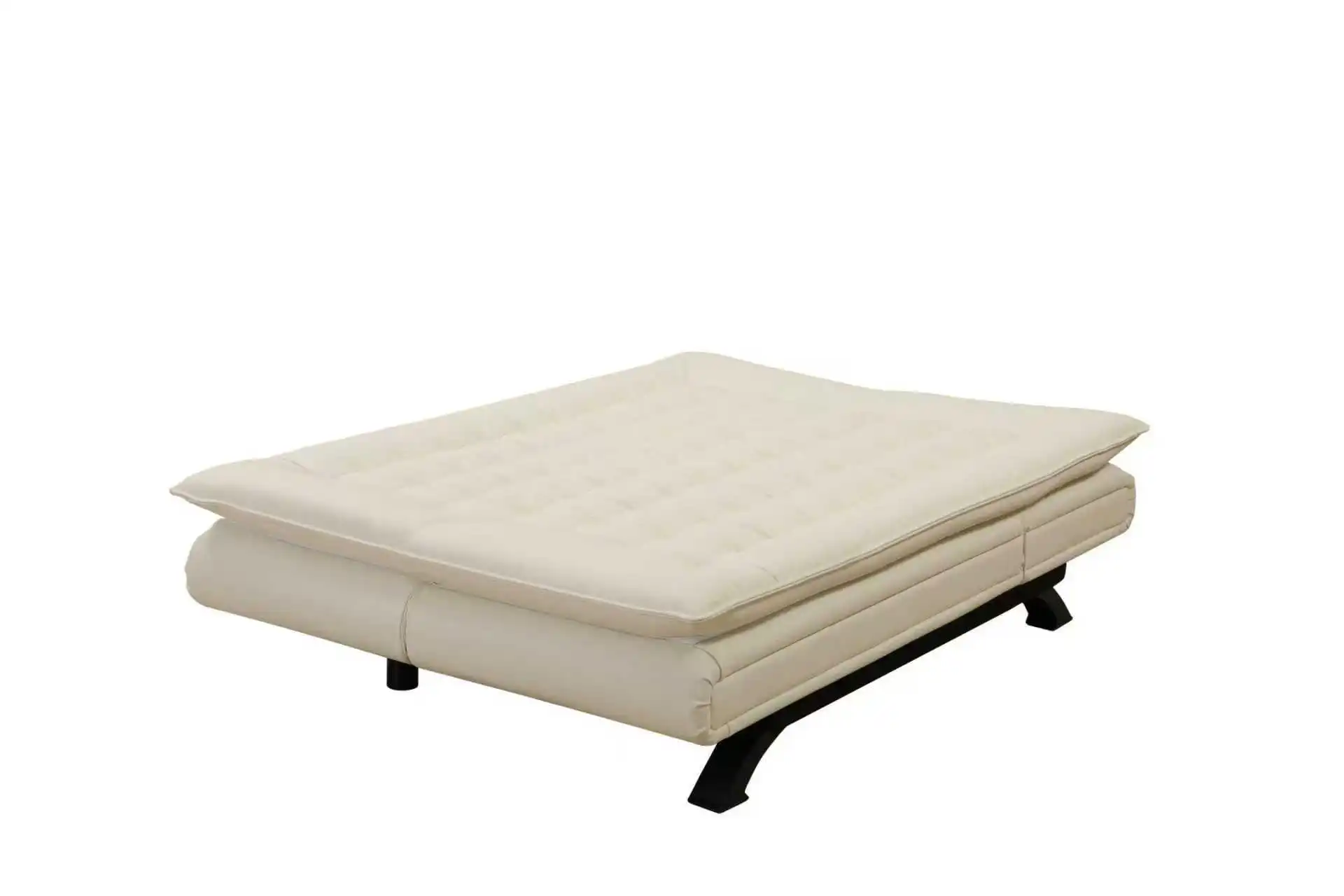 Traditional Living Room Leather Fabric Casual Sofa 2 Seats White Sponge Filled Durable Eco-Friendly
