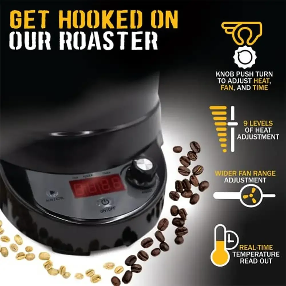 Automatic Coffee Bean Roaster  SR800 Variable Heat Convection Control Display