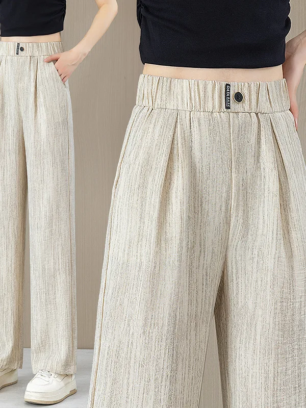 

Свободные прямые брюки с высокой талией для женщин, повседневные длинные брюки с высокой талией, удобный крой, прямой крой, модный