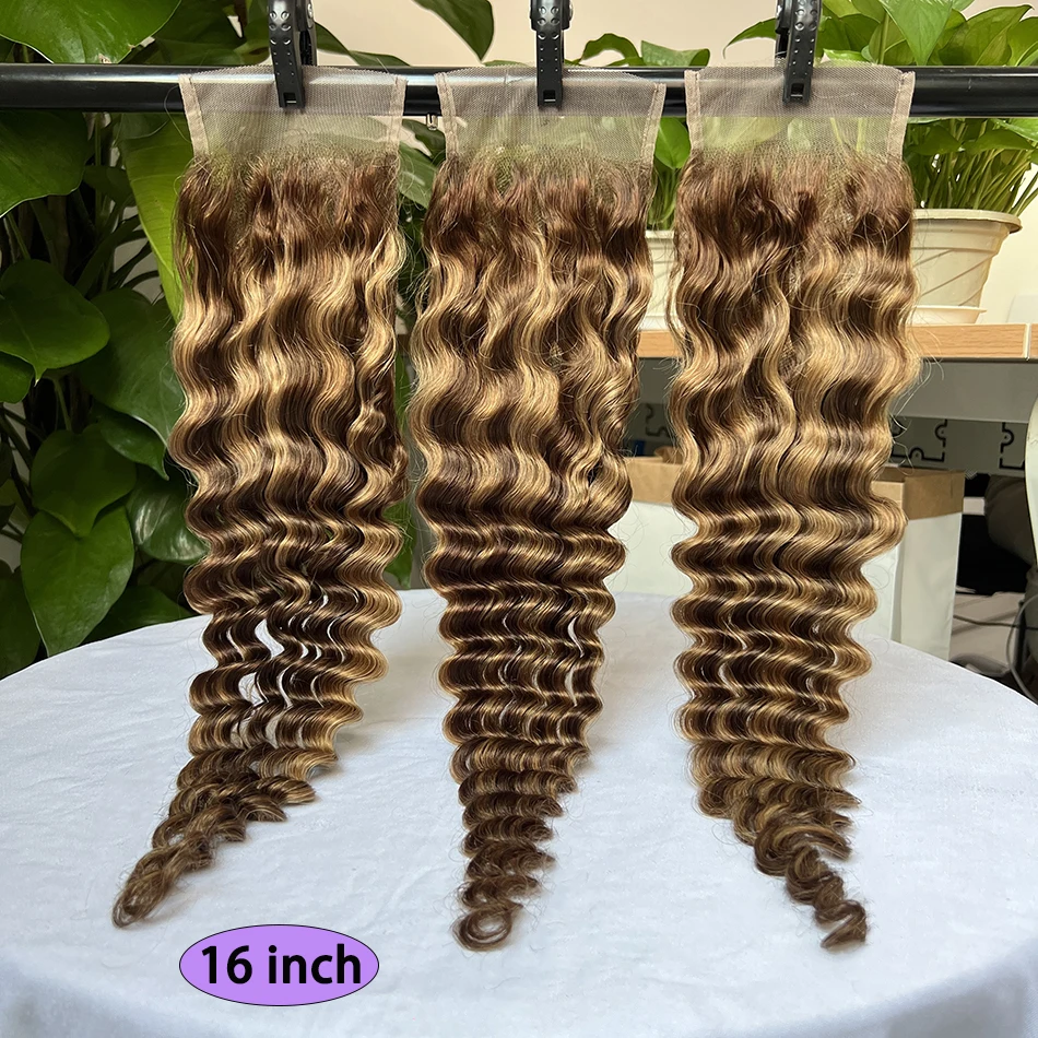 P4/27 تسليط الضوء على اللون 4x6 بوصة الدانتيل الشفاف إغلاق موجة عميقة الشعر البشري ابيض عقدة غير مرئية الدانتيل فيتنام الشعر الخام