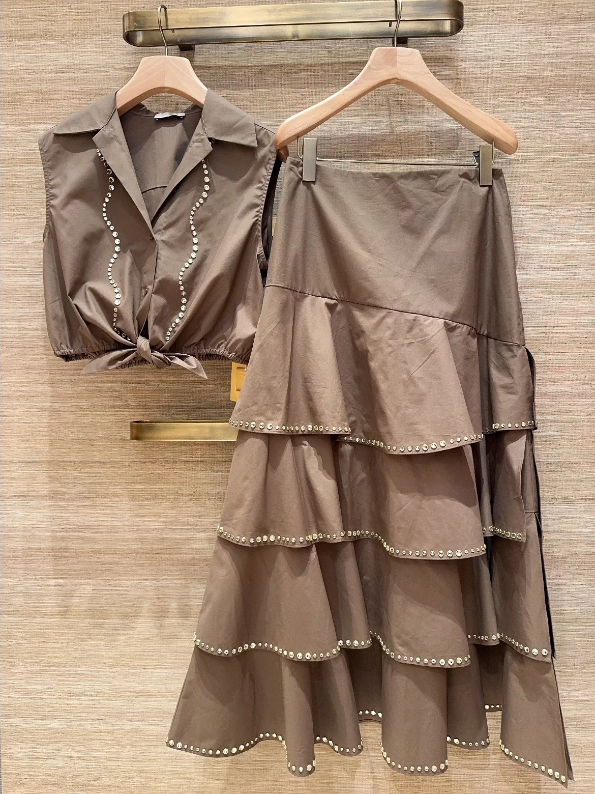 

Early Spring HEIDD S Home 2026 Ele Sle Sequin Waist-Cinched Svel irt And Skirt Set Women's Faion Ensemble