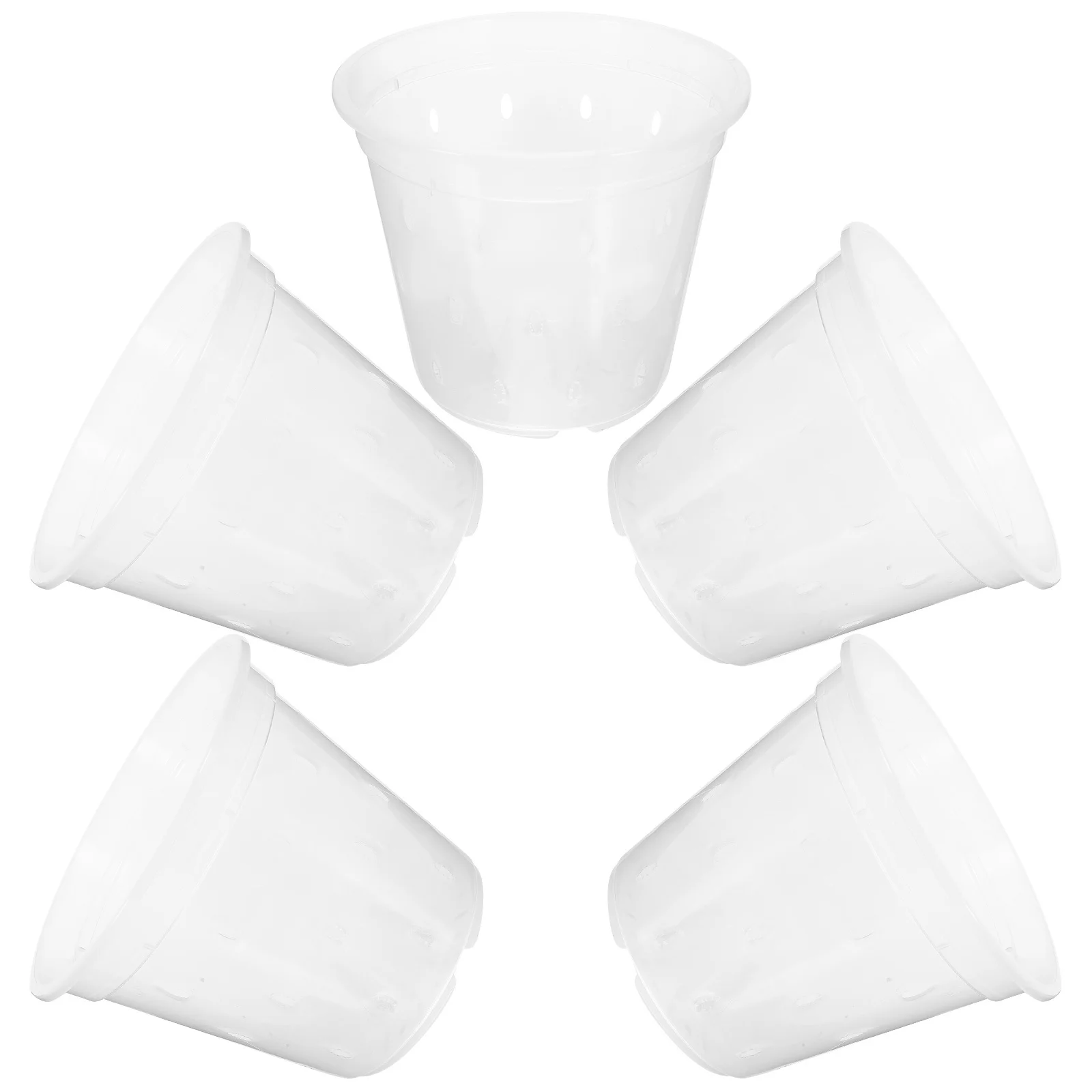

5pcs Transparent Orchid Pots Clear Plant Nursery Growing Pots With Drainage Holes For Indoor Plants Healthy Root Growth Airflow