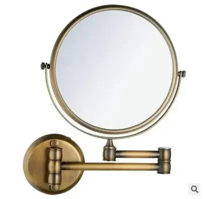 

8 Inch Vintage/Gold/Chrome Wall-mounted Beauty Mirror , Double Face Magnifier Mirror , Telescopic Folding Makeup Mirror Brass