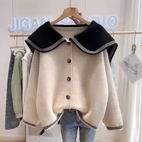 Women's Knitted Cardigan Sweater Cropped Top Thickened Milk System Idle Style Slimming Fashion Trendy Autumn Winter 2024