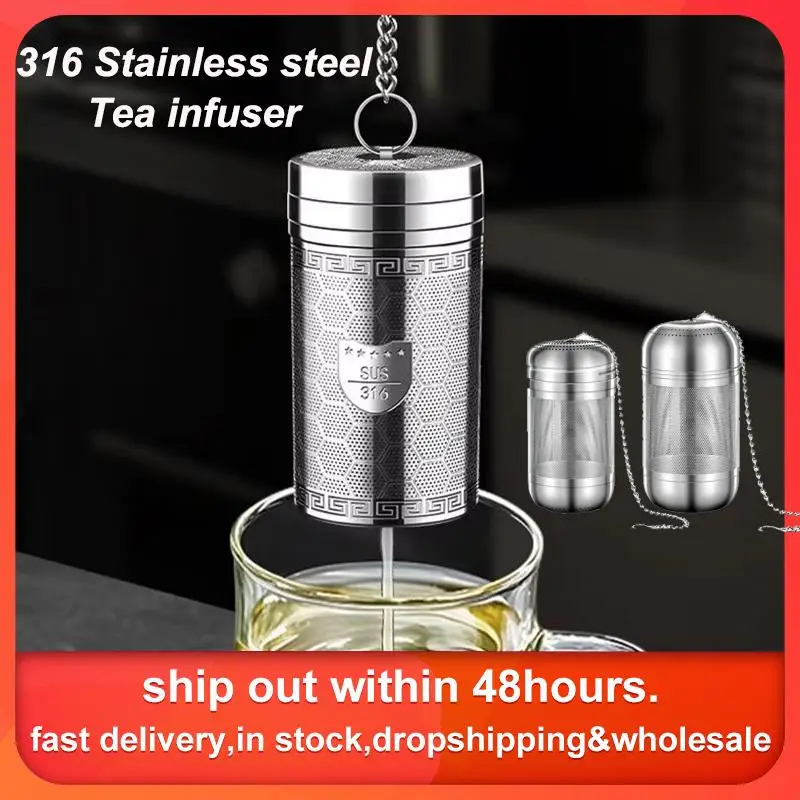 Tea Strainers For Loose Tea Stainless Steel Tea Infuser With Threaded Lid Extended Chain Hook Tea Strainer Loose Tea Holder Tea