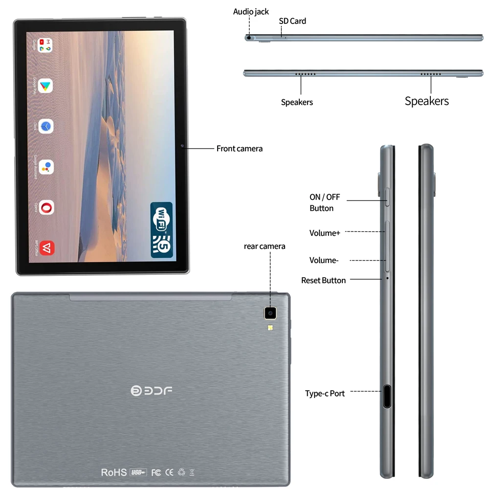 New 10.1 Inch Android Tablets Octa Core 8GB RAM 128GB ROM 4G Network Dual SIM AI Speed-up GPS Tablet PC Google Dual Wifi 6000mAh