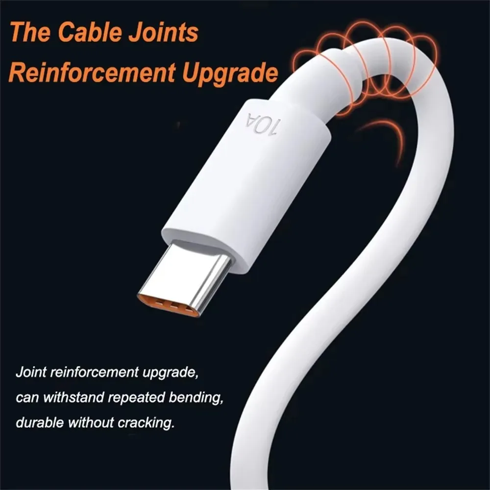 New USB Type C Cable Mobile Phone USB 120W 10A Fast Charging Wire USB C 10A Data Cable Cord for Huawei