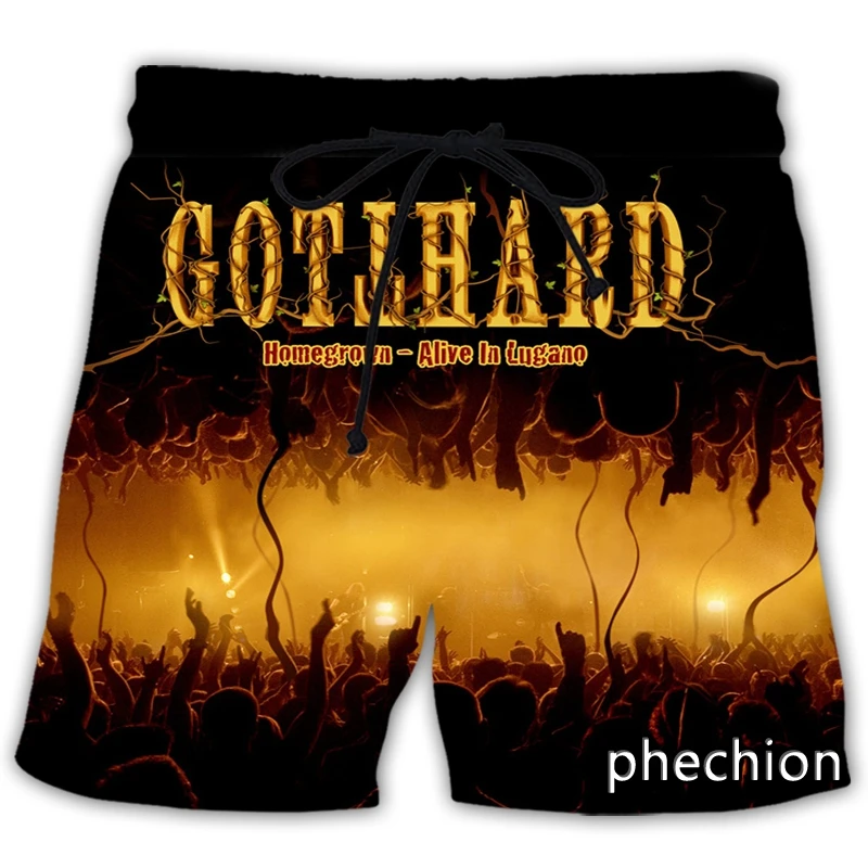 phechion New Fashion Men/Women Gotthard Band 3D Print Casual Shorts Novelty Streetwear Men Loose Sporting Shorts L184