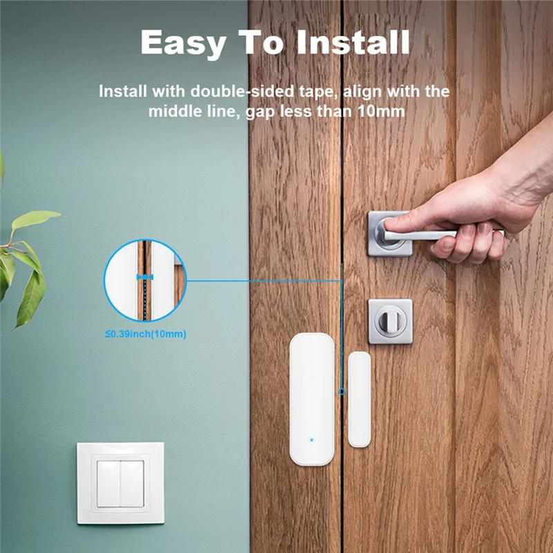 A01F-Smart Magnetic Door Sensor Zigbee Door Sensor For Home Security Wireless Contact Sensor Programmable With Smart Life