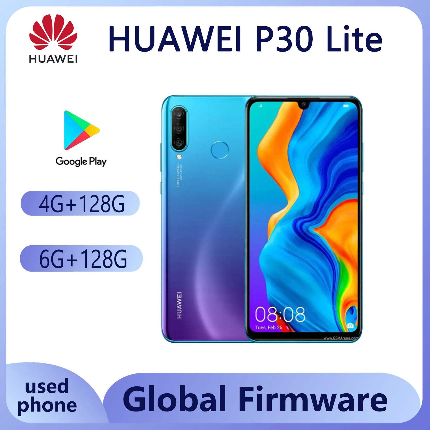 Huawei P30 Lite Smartphone Kirin 710 Celular 6.15inch 3340mAh Lightweight phone 24MP Camera full screen Used Phones