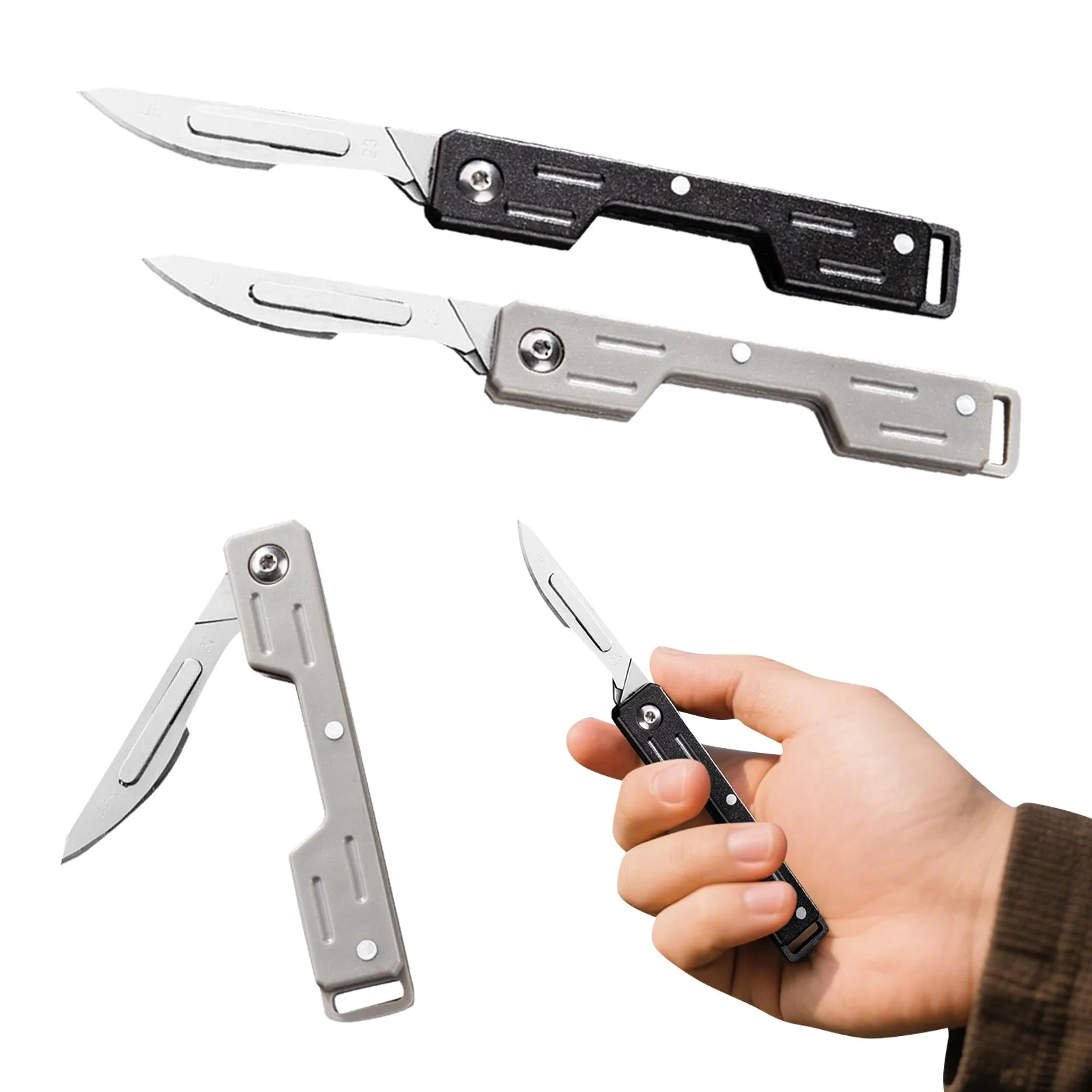 متعددة الوظائف الفولاذ المقاوم للصدأ الفن سكين للطي المحمولة قطع الورق كهربائي المهنية استخدام أدوات عملية في الهواء الطلق