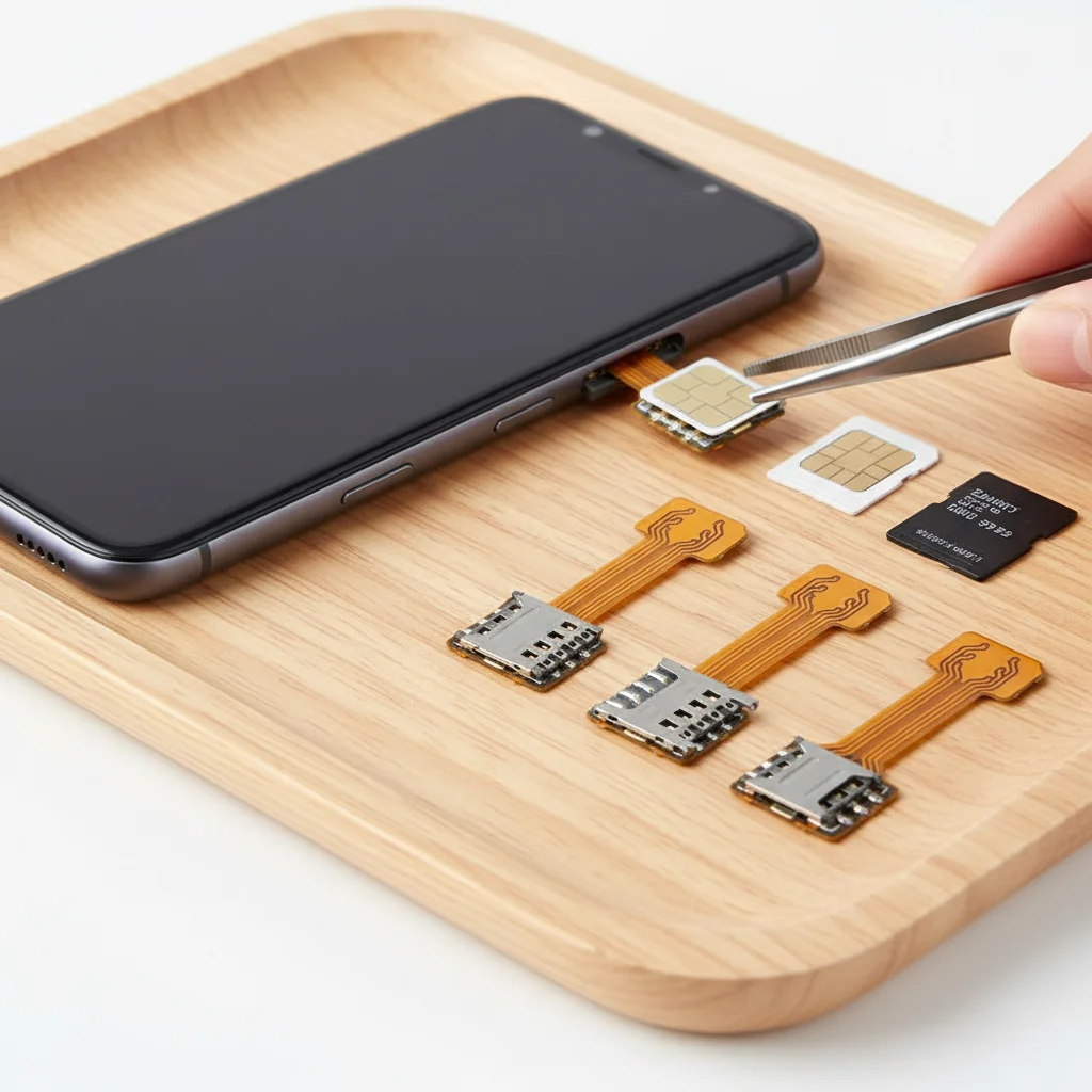 محول بطاقة SIM مزدوج لهاتف Android TF Nano Cato لهاتف Micro SD Extender Hybrid Sim Slot #1