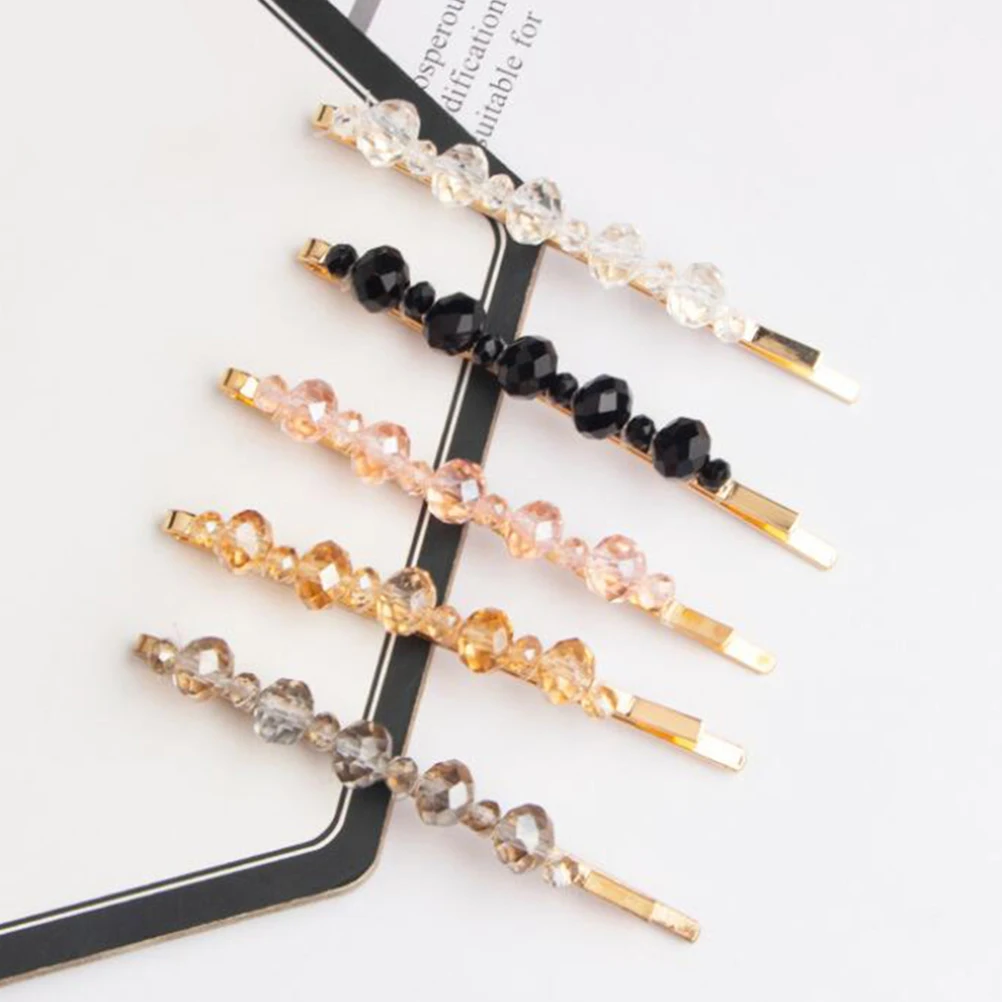 

8pcs Crystal Barrettes Transparent Elegant Hair Pins For Women Party Travel Daily Use Hair Accessories Bobby Pins