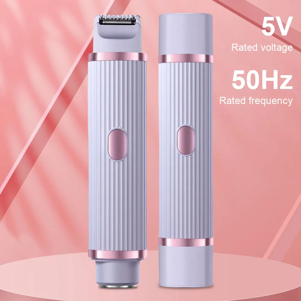 ماكينة حلاقة الجسم للنساء، ماكينة إزالة الشعر المقاومة للماء، ماكينة تشذيب شعر العانة القابلة لإعادة الشحن 2 في 1 لشعر الجسم والساقين العانة