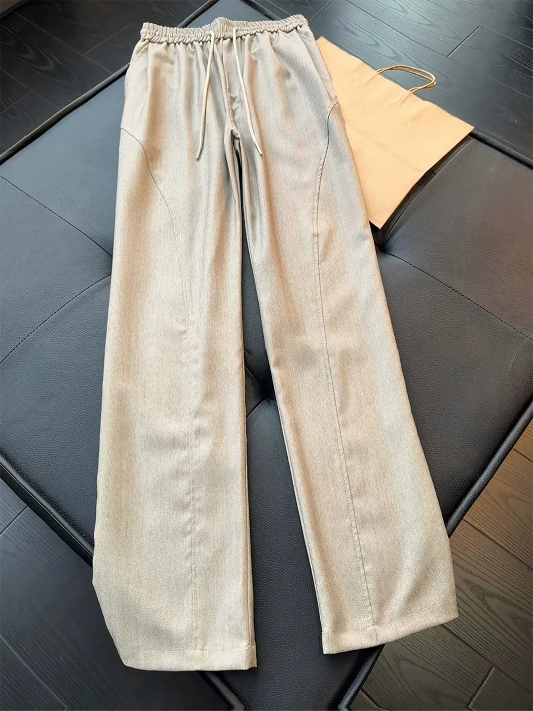 Cleanfit American Style Ice Silk Cotton Linen Men's Summer Drapey Breathable Retro Wealthy Straight Leg Micro Flare Pants