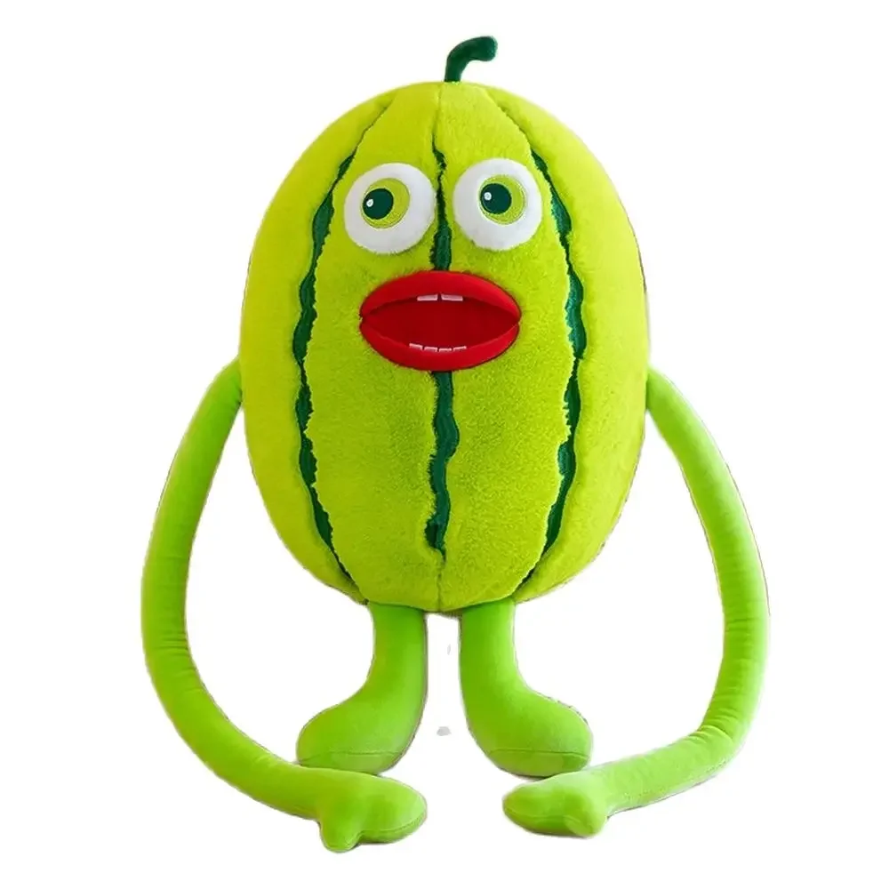 

55CM Ugly Cute Watermelon Essence Plush Toy Green Red Mouth Big Eyes Thin Arms Sleeping Comfort Doll Give Children Birthday Gift