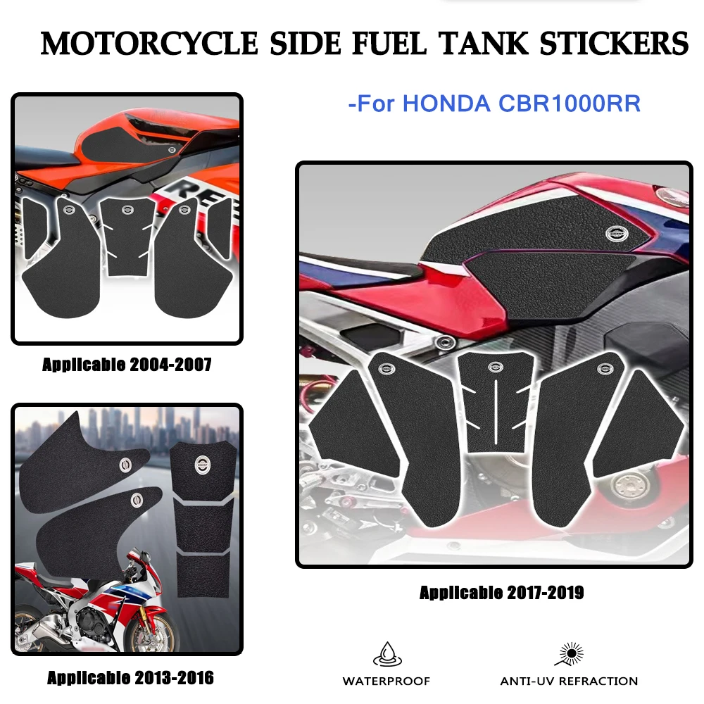 

Motorcycle Fuel Tank Stickers Pad Protection Non-Slip Oil Knee Grip Traction Decals Set For Honda CBR1000RR CBR 1000RR 2004-2019